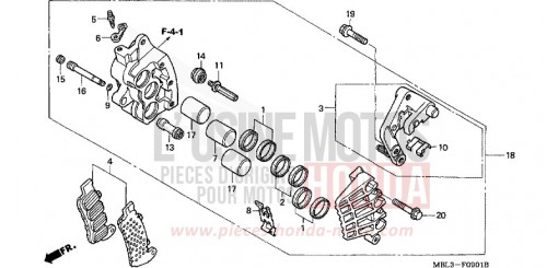 MACHOIRE DE FREIN AVANT D. (NT650V2/3/4/5) NT650V2 de 2002